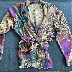 Etro Multicolor Floral Blouse.